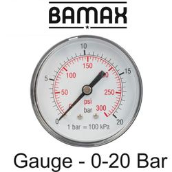 Pressure Gauge 0-20bar1/4rear 63mm D6314r20 Packaged